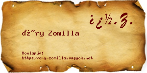Őry Zomilla névjegykártya
